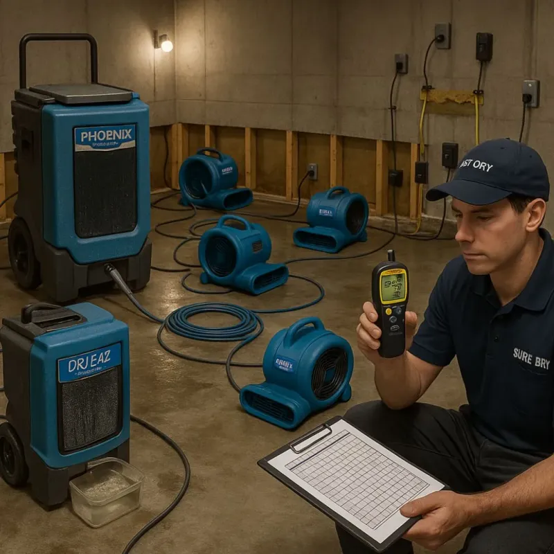 Structural Drying and Dehumidification process in Gladstone, OR